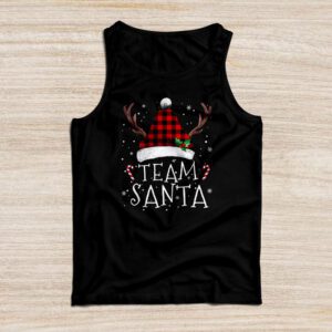 Team Santa Red Plaid Claus Hat Matching Family Christmas Tank Top