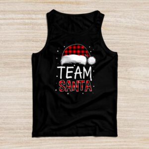 Team Santa Red Plaid Claus Hat Matching Family Christmas Tank Top