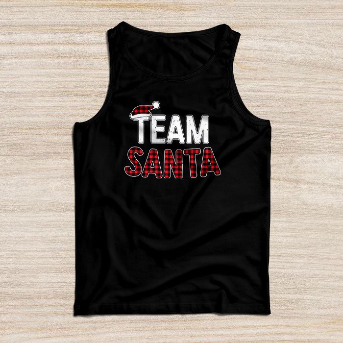 Team-Santa-Red-Plaid-Claus-Hat-Matching-Family-Christmas-Tank-Top Team Santa Red Plaid Claus Hat Matching Family Christmas Tank Top