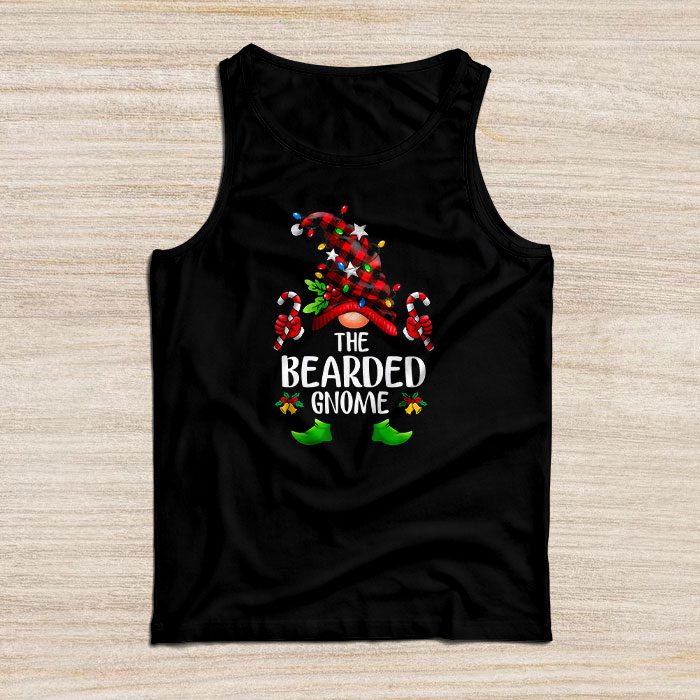 The Bearded Gnome Buffalo Plaid Matching Family Christmas Pajama Tank Top