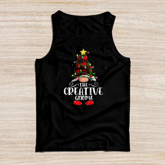 The Creative Gnome Buffalo Plaid Matching Family Christmas Pajama Tank Top