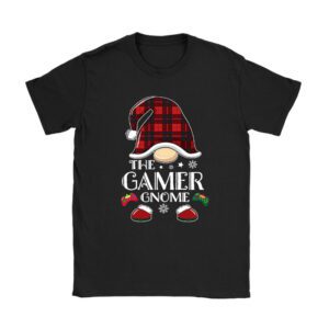 The Gamer Gnome Buffalo Plaid Matching Family Christmas Pajama T-Shirt