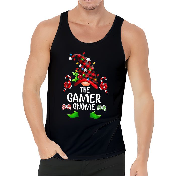 The-Gamer-Gnome-Buffalo-Plaid-Matching-Family-Christmas-Pajama-Tank-Top-3 The Gamer Gnome Buffalo Plaid Matching Family Christmas Pajama Tank Top 3