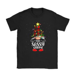 The Sassy Gnome Buffalo Plaid Matching Family Christmas Pajama T-Shirt