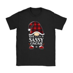 The Sassy Gnome Buffalo Plaid Matching Family Christmas Pajama T-Shirt