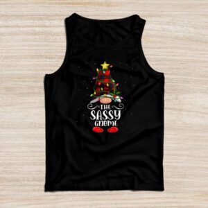 The Sassy Gnome Buffalo Plaid Matching Family Christmas Pajama Tank Top