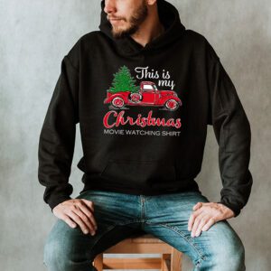 This Is My Christmas Movie Watching with Vintage Truck Hoodie 2
