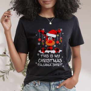 This Is My Christmas Pajama Shirt Funny Christmas Reindeer T Shirt 1