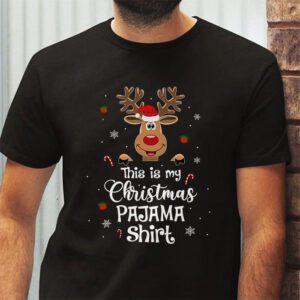 This Is My Christmas Pajama Shirt Funny Christmas Reindeer T Shirt 2 3