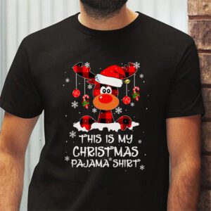 This Is My Christmas Pajama Shirt Funny Christmas Reindeer T Shirt 2