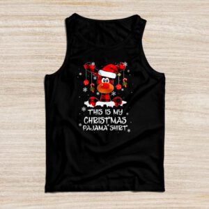 This Is My Christmas Pajama Shirt Funny Christmas Reindeer Tank Top