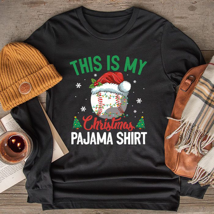 This Is My Christmas Shirt Baseball Xmas Sports Boys Men Longsleeve Tee