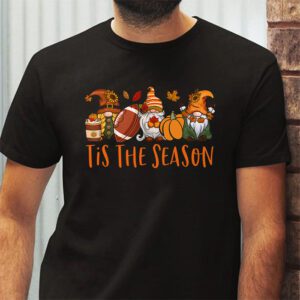 Tis The Season Pumpkin Leaf Latte Fall Thanksgiving Football T Shirt 2