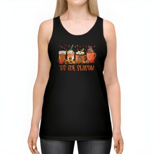 Tis The Season Pumpkin Leaf Latte Fall Thanksgiving Football Tank Top 2 1