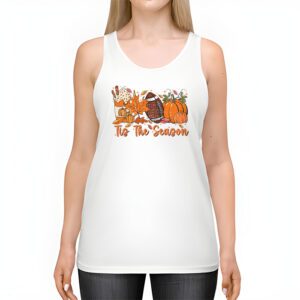 Tis The Season Pumpkin Leaf Latte Fall Thanksgiving Football Tank Top 2 4