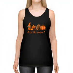 Tis The Season Pumpkin Leaf Latte Fall Thanksgiving Football Tank Top 2 5