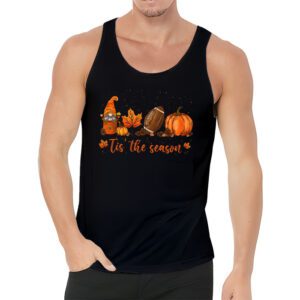 Tis The Season Pumpkin Leaf Latte Fall Thanksgiving Football Tank Top 3 5