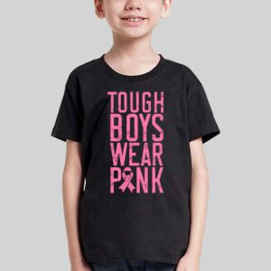 Tough Boys Wear Pink Cool Pink Breast Cancer Awareness Kids T Shirt 1 1