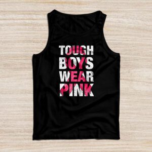 Tough Boys Wear Pink Cool Pink Breast Cancer Awareness Kids Tank Top