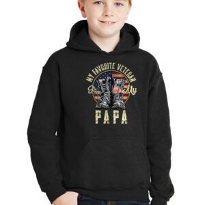 Veterans Day Military My Favorite Veteran Is My Papa Kids Hoodie 2 1