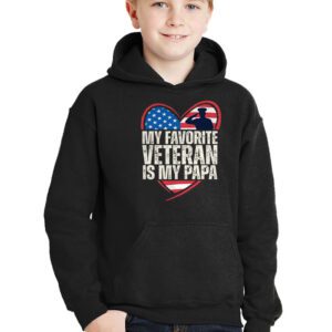 Veterans Day Military My Favorite Veteran Is My Papa Kids Hoodie 2 2