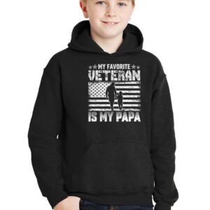 Veterans Day Military My Favorite Veteran Is My Papa Kids Hoodie 2 3