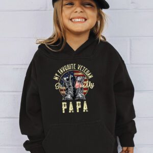 Veterans Day Military My Favorite Veteran Is My Papa Kids Hoodie 3 1