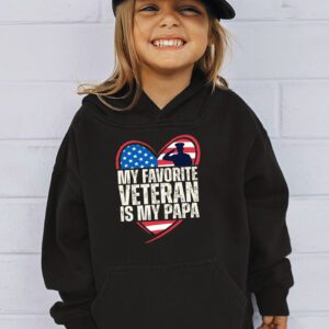 Veterans Day Military My Favorite Veteran Is My Papa Kids Hoodie 3 2