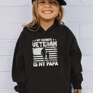 Veterans Day Military My Favorite Veteran Is My Papa Kids Hoodie 3 3