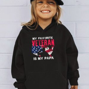 Veterans Day Military My Favorite Veteran Is My Papa Kids Hoodie 3