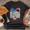 Veterans Day Military My Favorite Veteran Is My Papa Kids Longsleeve Tee