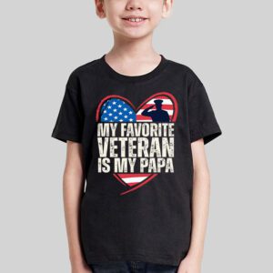 Veterans Day Military My Favorite Veteran Is My Papa Kids T Shirt 2 2