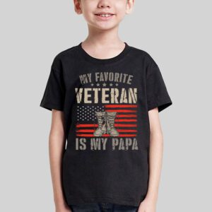 Veterans Day Military My Favorite Veteran Is My Papa Kids T Shirt 2 4