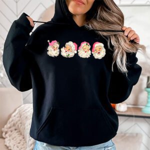 Vintage Retro Pink Santa Claus Pink Christmas Design Hoodie 1 1