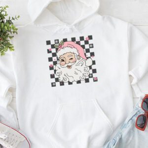 Vintage Retro Pink Santa Claus Pink Christmas Design Hoodie 1 2