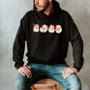 Vintage Retro Pink Santa Claus Pink Christmas Design Hoodie 2 1