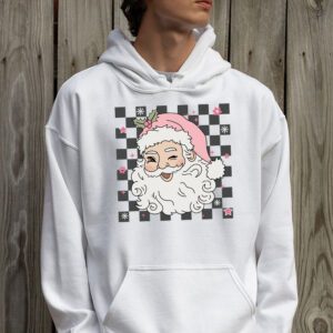 Vintage Retro Pink Santa Claus Pink Christmas Design Hoodie 2 2