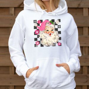 Vintage Retro Pink Santa Claus Pink Christmas Design Hoodie 3 2