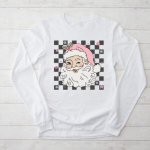 Vintage Retro Pink Santa Claus Pink Christmas Design Longsleeve Tee
