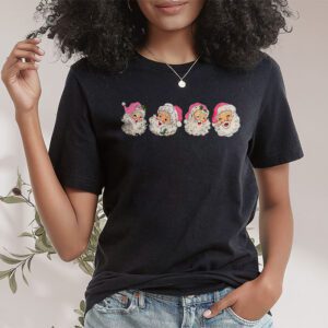 Vintage Retro Pink Santa Claus Pink Christmas Design T Shirt 1 1