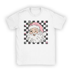 Vintage Retro Pink Santa Claus Pink Christmas Design T-Shirt
