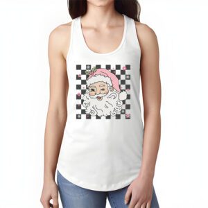 Vintage Retro Pink Santa Claus Pink Christmas Design Tank Top 1 2