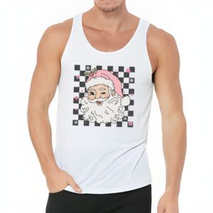 Vintage Retro Pink Santa Claus Pink Christmas Design Tank Top 3 2