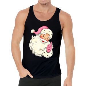 Vintage Retro Pink Santa Claus Pink Christmas Design Tank Top 3 4