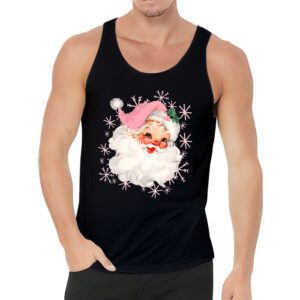 Vintage Retro Pink Santa Claus Pink Christmas Design Tank Top 3 5