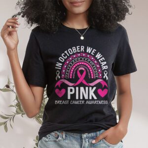 We Wear Pink Rainbow Breast Cancer Awareness Girls Womens T Shirt 1 2