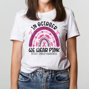 We Wear Pink Rainbow Breast Cancer Awareness Girls Womens T Shirt 2 3