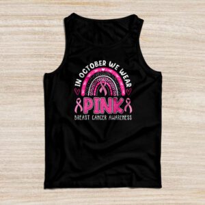 We Wear Pink Rainbow Breast Cancer Awareness Girls Womens Tank Top