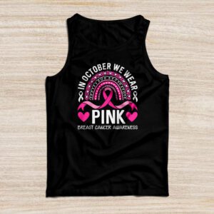 We Wear Pink Rainbow Breast Cancer Awareness Girls Womens Tank Top