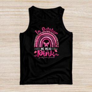 We Wear Pink Rainbow Breast Cancer Awareness Girls Womens Tank Top